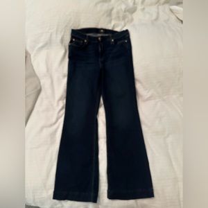 7 for all Mankind Dojo Wide Leg, Dark Wash Jean, never worn